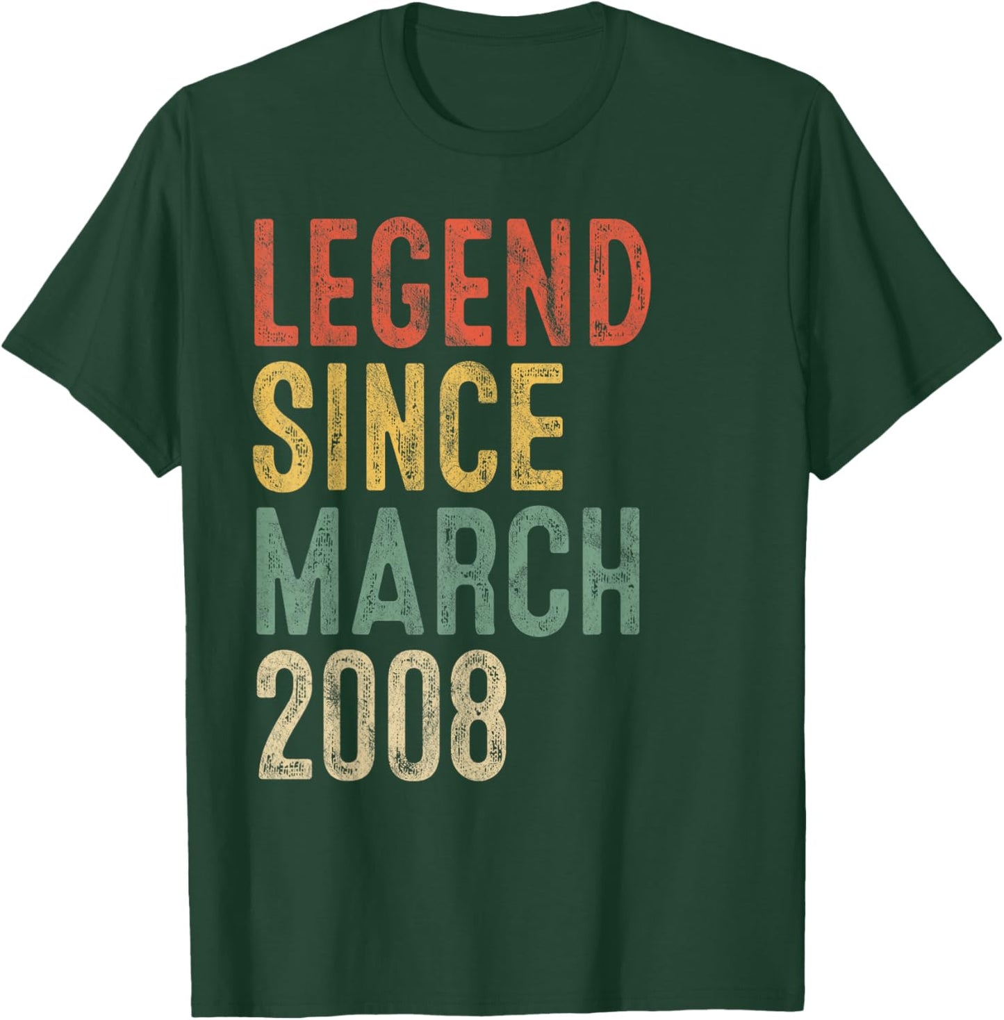 Legend March 2008 18th Birthday Boy Girl 18 Year Old T-Shirt - T-Shirt | Forest