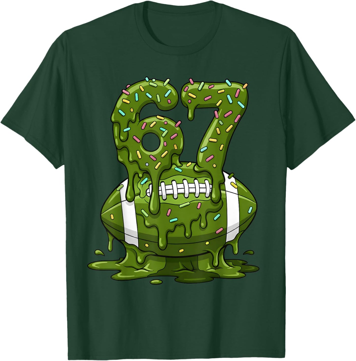 American Football Drip Number 67 Player 67th Birthday T-Shirt - T-Shirt | Forest