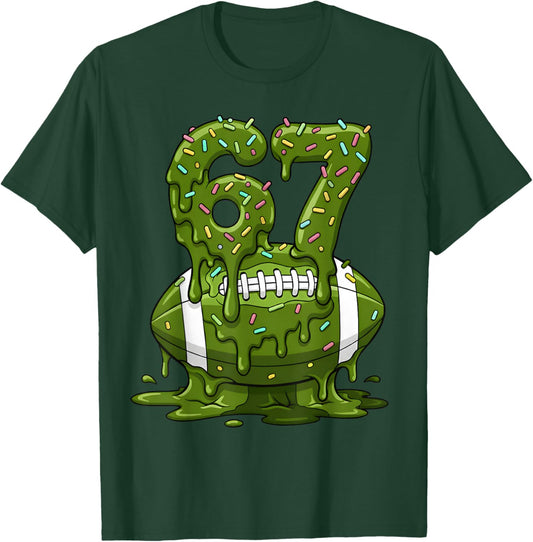 American Football Drip Number 67 Player 67th Birthday T-Shirt - T-Shirt | Forest