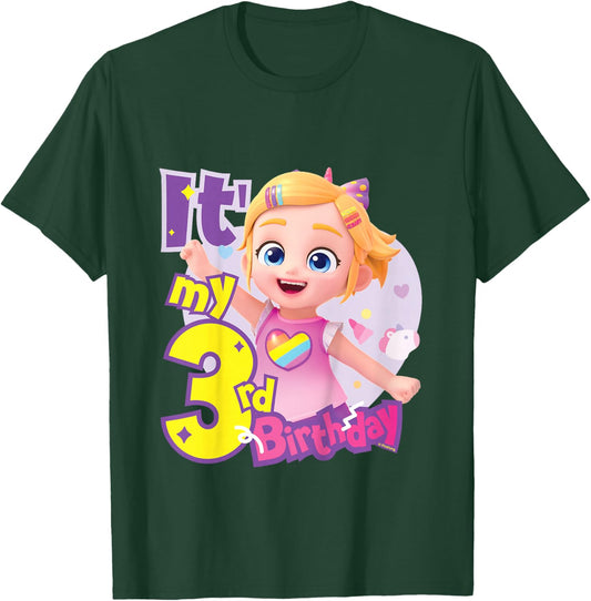 Bebefinn Bora It' My 3rd Birthday Girl Kids T-Shirt - T-Shirt | Forest