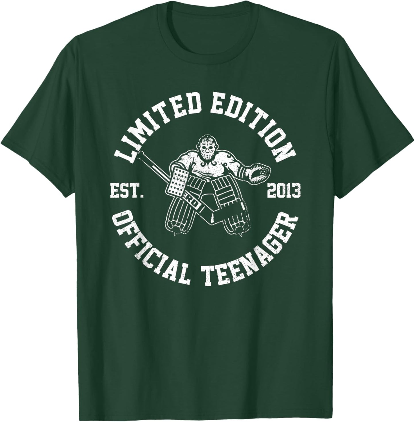 Official Teenager Est 2013 13th Bday Hockey Boys 13 Years T-Shirt - T-Shirt | Forest