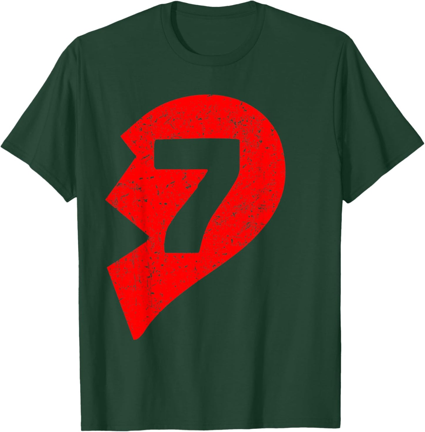 Number 7 Funny Matching Couple Friends Valentines Heart 67 T-Shirt - T-Shirt | Forest