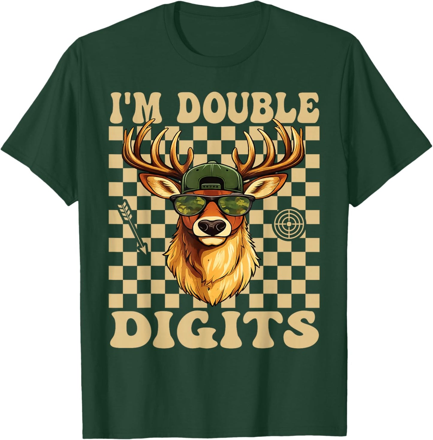 Bruh I'm Double Digits 10th Birthday Deer 10 Year Old Boys T-Shirt - T-Shirt | Forest