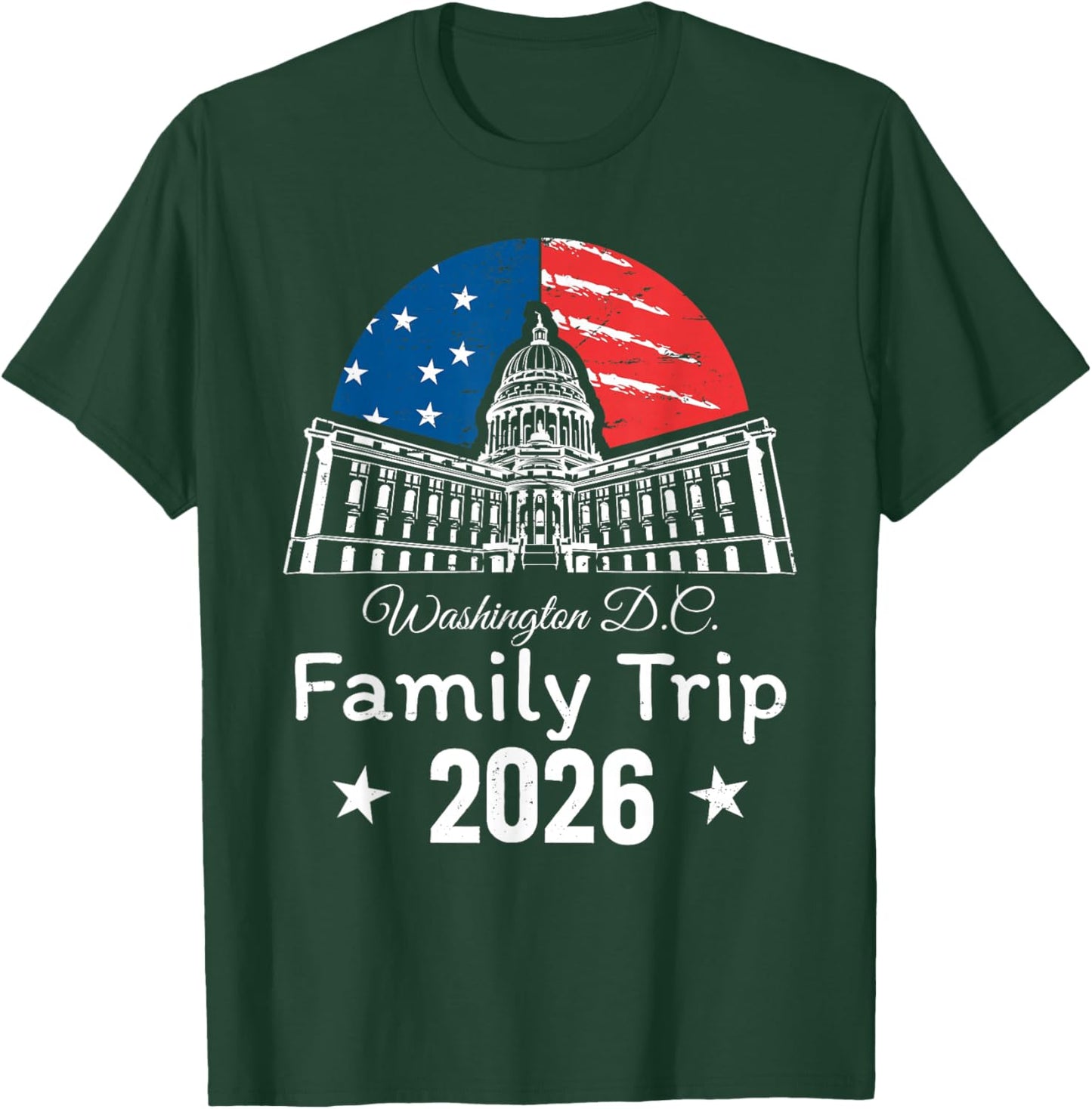 Washington DC 2026 Capitol Hill USA Flag Family Matching T-Shirt - T-Shirt | Forest