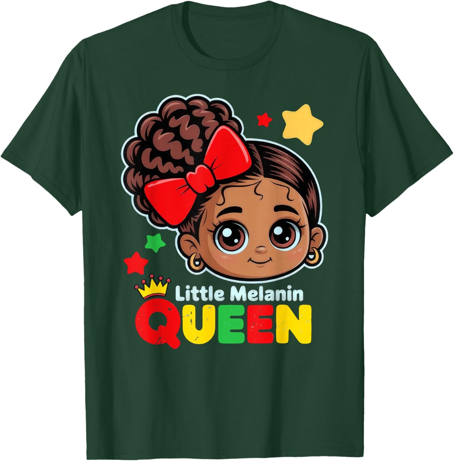 Little Melanin Queen Black History Month BLM African Girls T-Shirt - T-Shirt | Forest