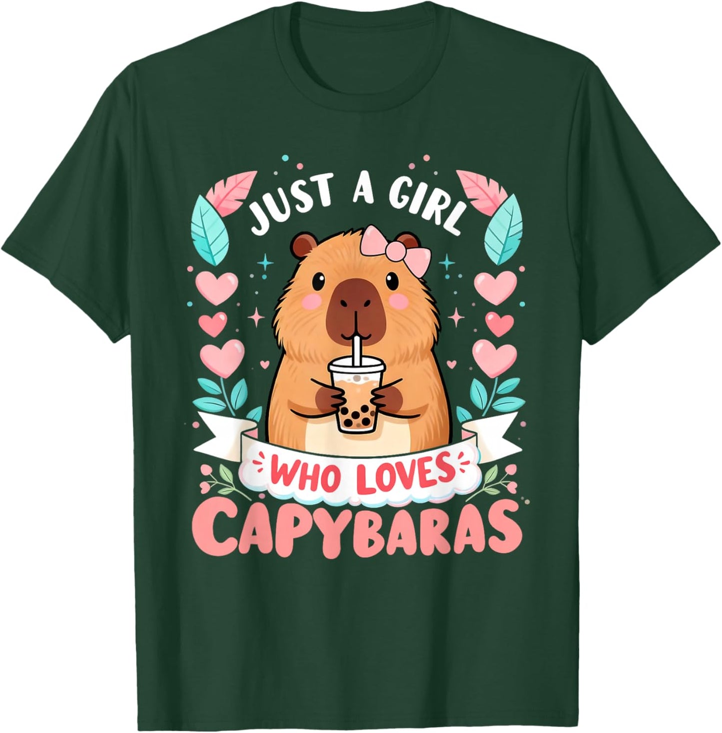 Just a Girl Who Loves Capybaras Cute Capybara Lover Kids T-Shirt - T-Shirt | Forest