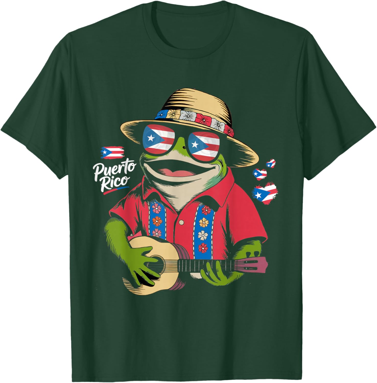 Coqui Frog Puerto Rico Idea Puertorriqueña Flag T-Shirt - T-Shirt | Forest