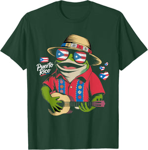 Coqui Frog Puerto Rico Idea Puertorriqueña Flag T-Shirt - T-Shirt | Forest