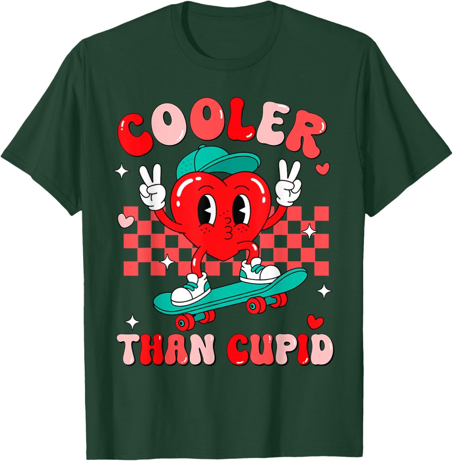 Cooler Than Cupid Valentines Day for Teens Kids Boys Girls T-Shirt - T-Shirt | Forest