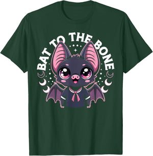 Bat to The Bone Cute Kawaii Bat T-Shirt - T-Shirt | Forest