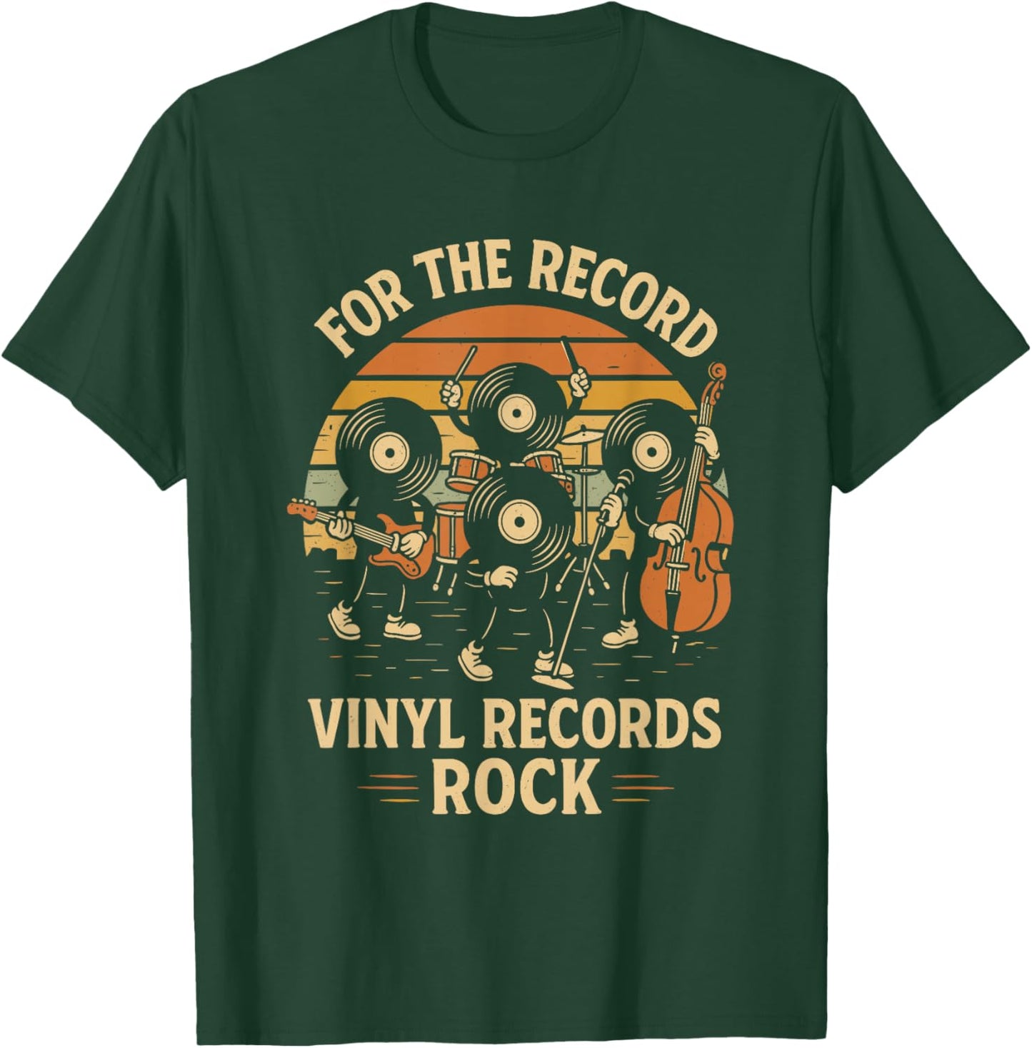Retro Vinyl Record Pun Rock Music Lover Funny Rock Band T-Shirt - T-Shirt | Forest