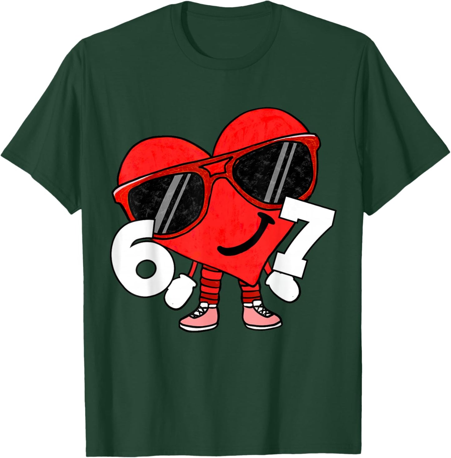 Funny Valentines Heart 67 Six Seven Boys Kids Teens T-Shirt - T-Shirt | Forest