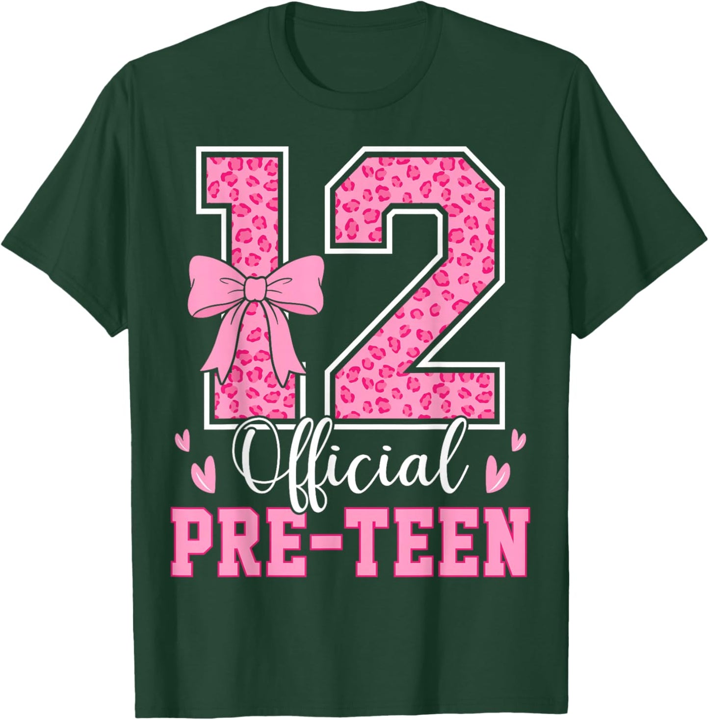 12 Official Pre-Teen Leopard 12 Year Old 12th Birthday Girl T-Shirt - T-Shirt | Forest
