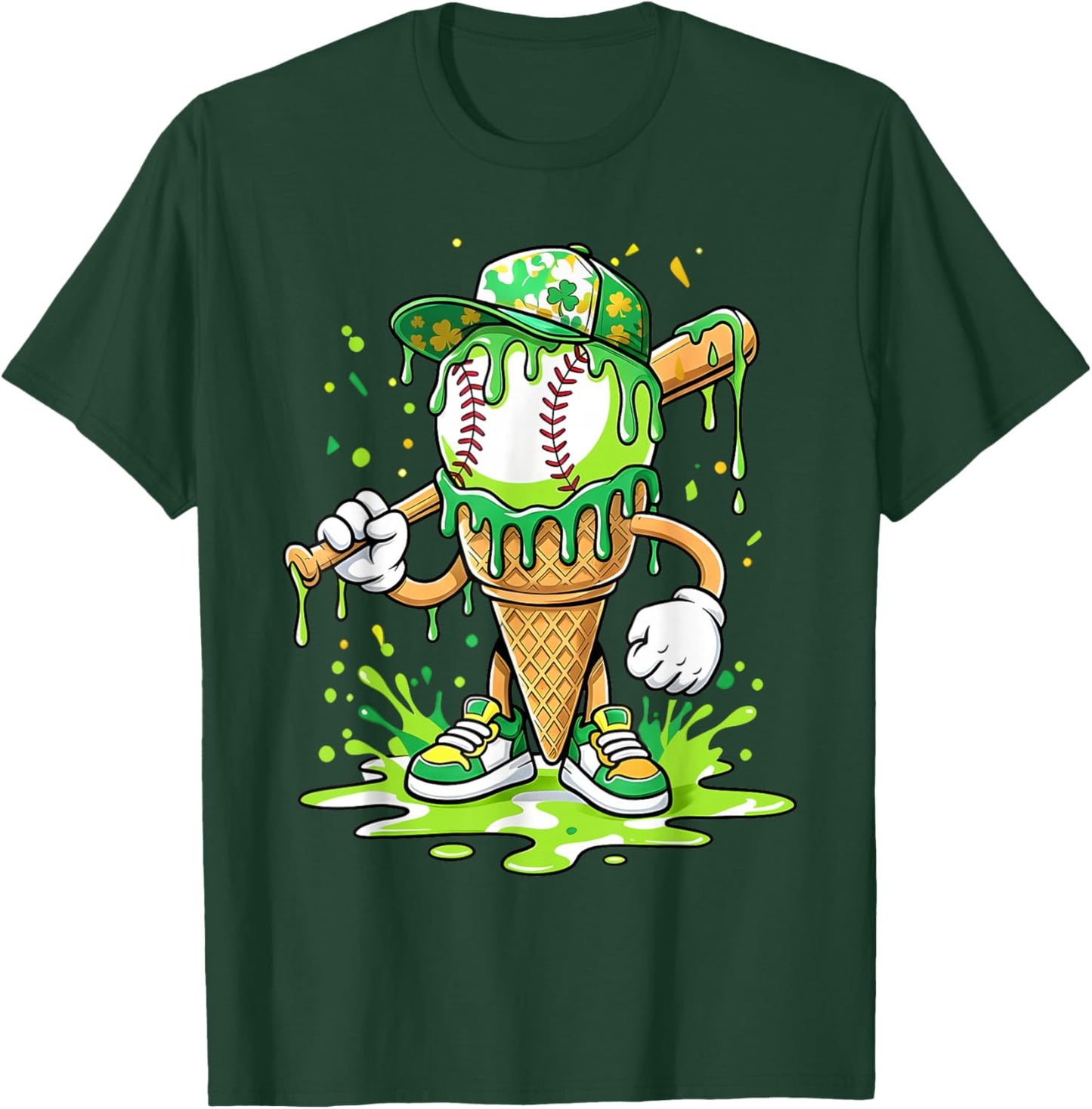 for Boys Ice Cream Baseball T-Shirt - T-Shirt | Forest