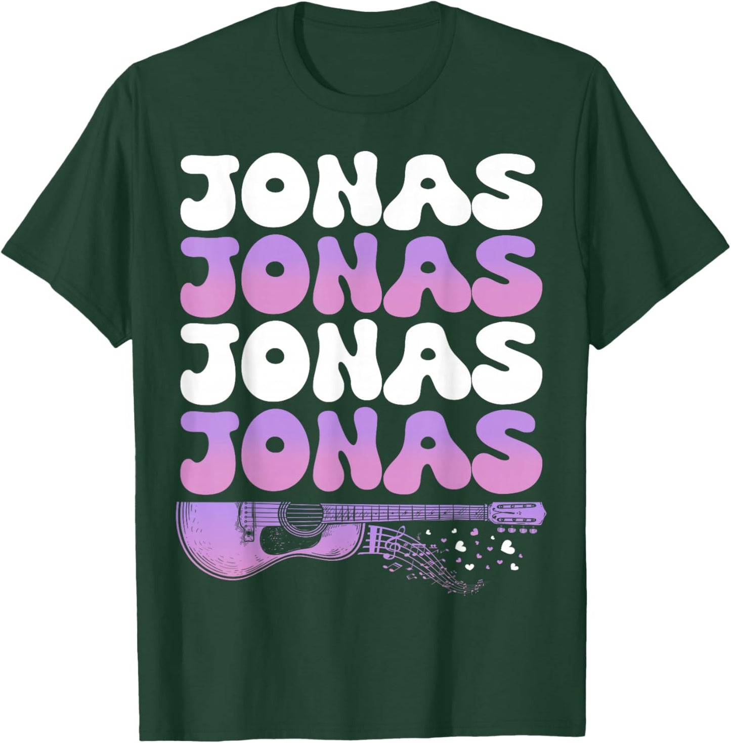 Retro Jonas First Name I Love Jonas 80's Groovy T-Shirt - T-Shirt | Forest