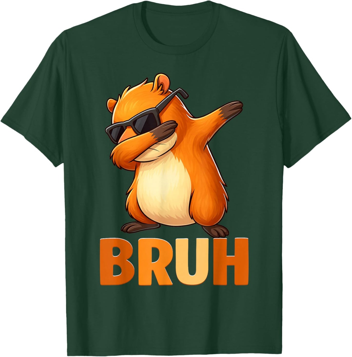 Bruh Funny Cool Dabbing Capybaras Gift Men Boy T-Shirt - T-Shirt | Forest