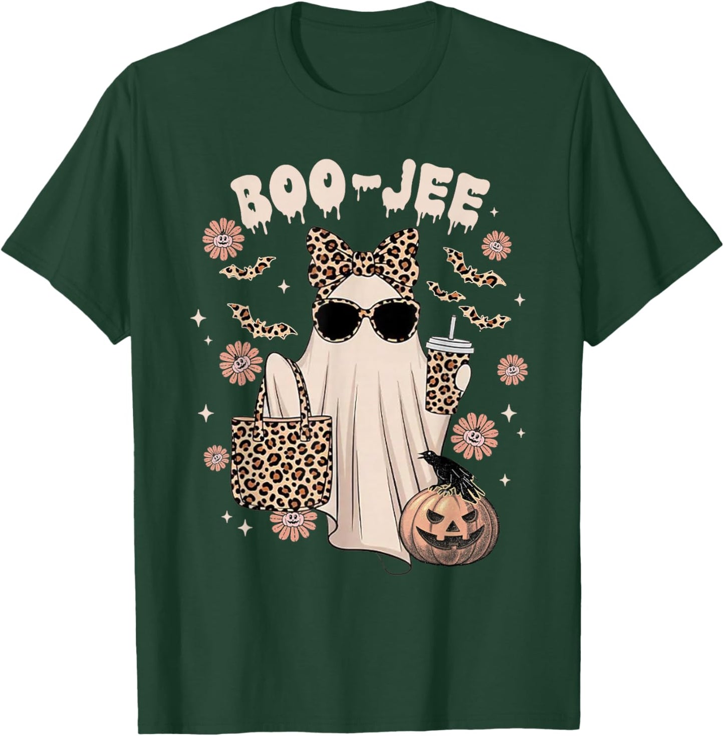 Boo JEE Ghost Shirt Spooky Vibes Halloween Boujee Women T-Shirt - T-Shirt | Forest
