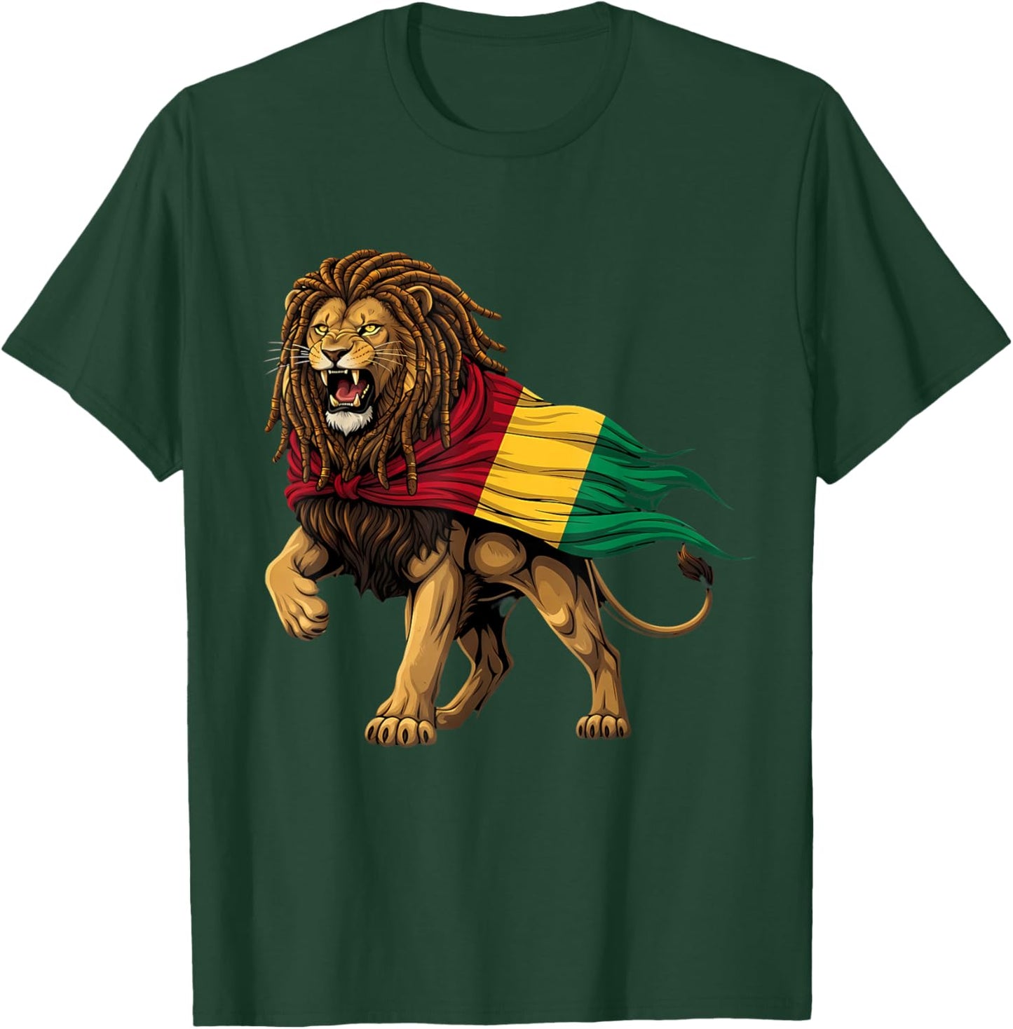 Jamaican Lion of Judah Rastafari Roots Rasta Reggae Music T-Shirt - T-Shirt | Forest