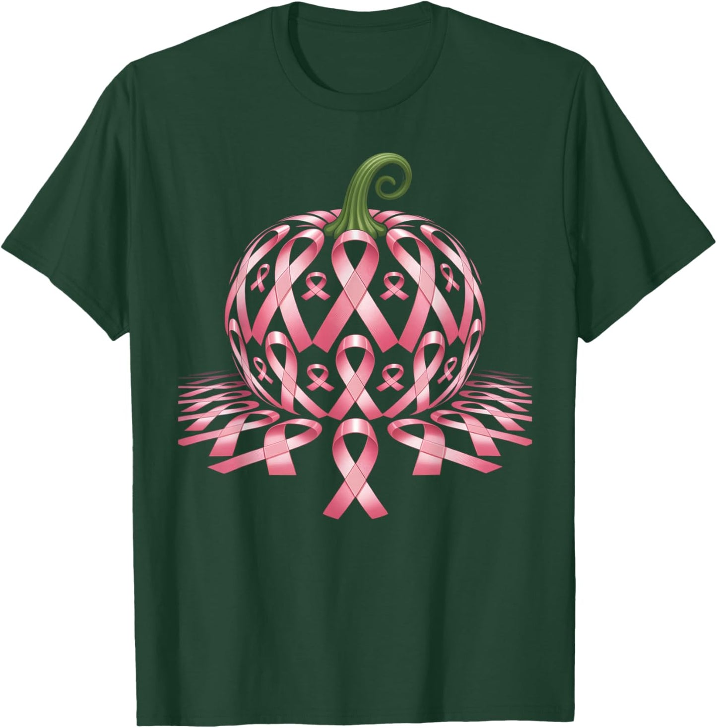 Halloween Pink Ribbon Pumpkin Breast Cancer Awareness T-Shirt - T-Shirt | Forest
