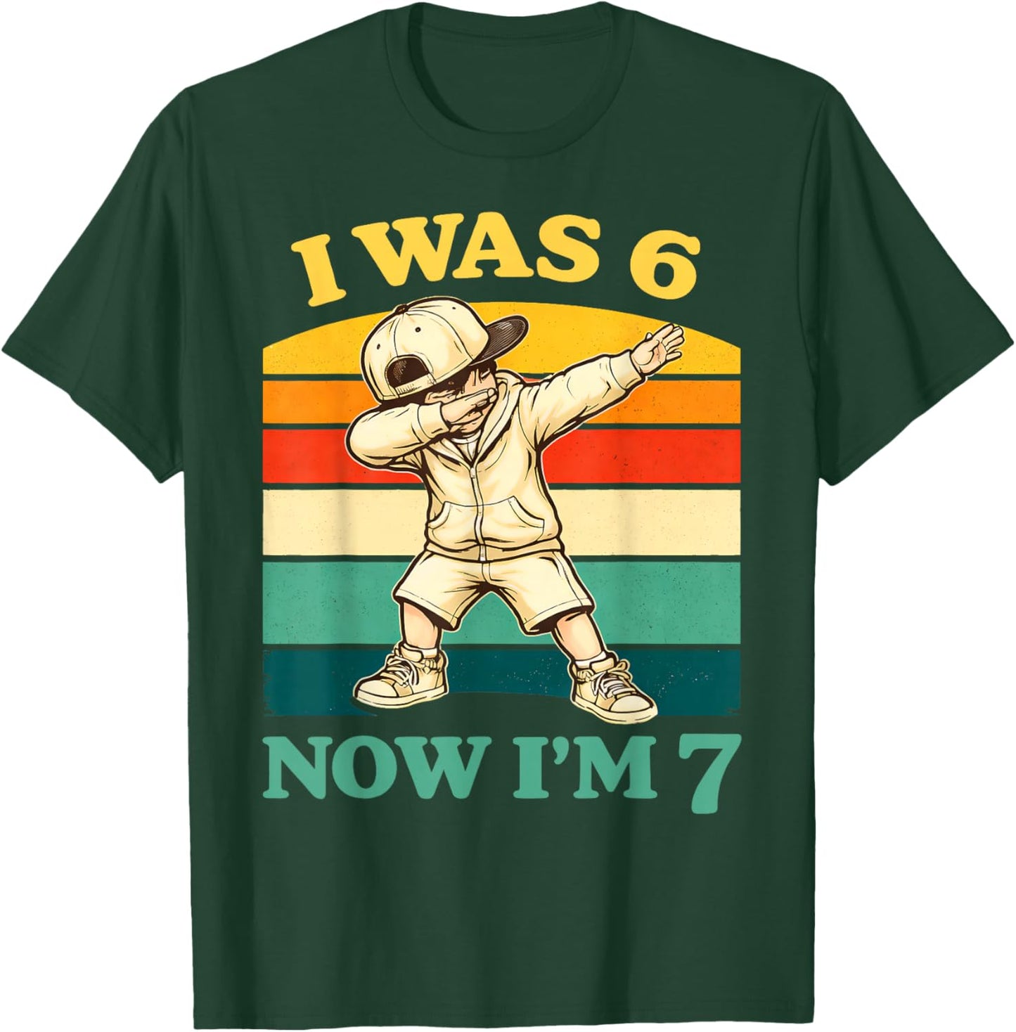 I was 6 Now I'm 7 Boys Kids 7th Birthday Gen Alpha Meme T-Shirt - T-Shirt | Forest
