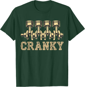 Cranky Car Engine Crankshaft Auto Car Garage Mechanical T-Shirt - T-Shirt | Forest