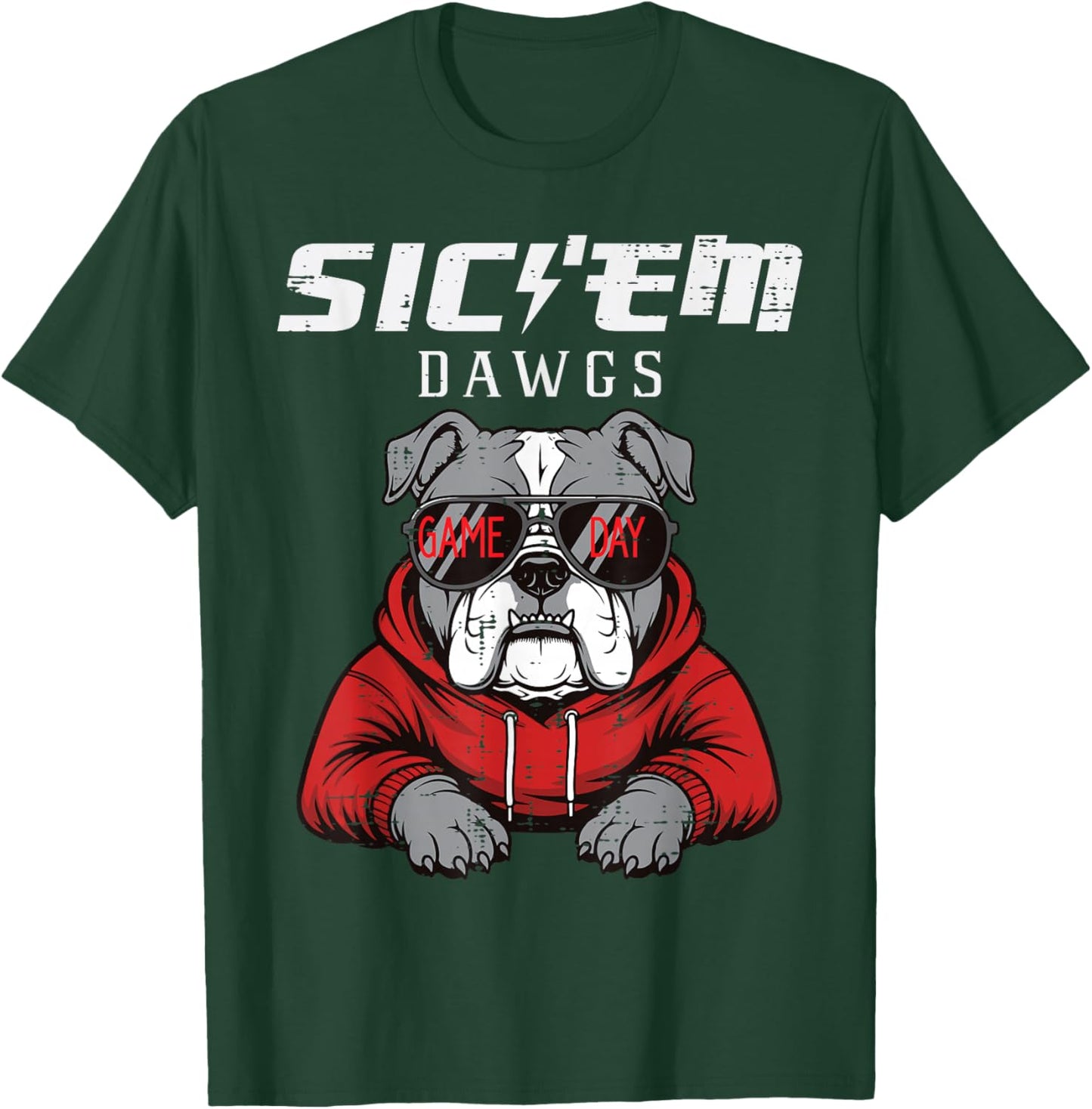 Bulldog Dawgs Women Kids Men Boys Girls Youth Teen T-Shirt - T-Shirt | Forest