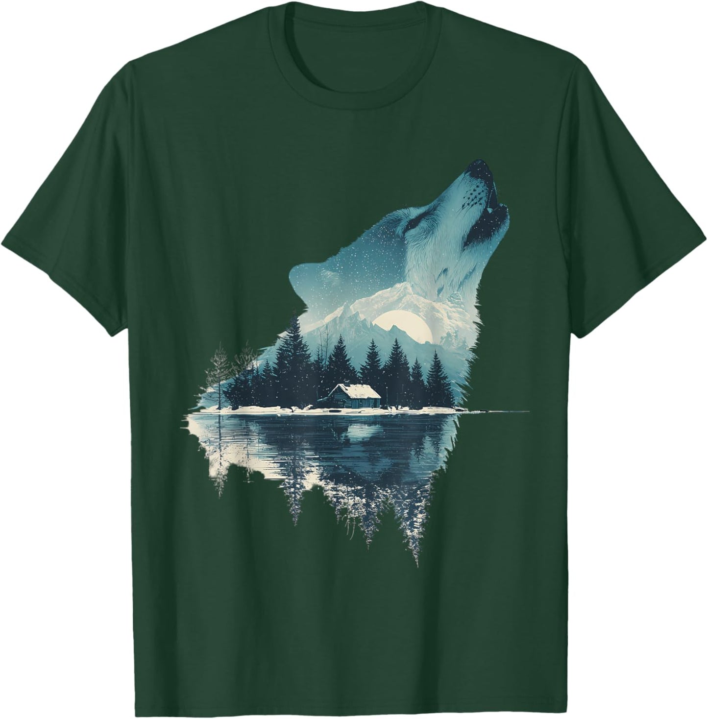Wolf Animal Face Art Graphic Wildlife Colorful Wolf Lover T-Shirt - T-Shirt | Forest