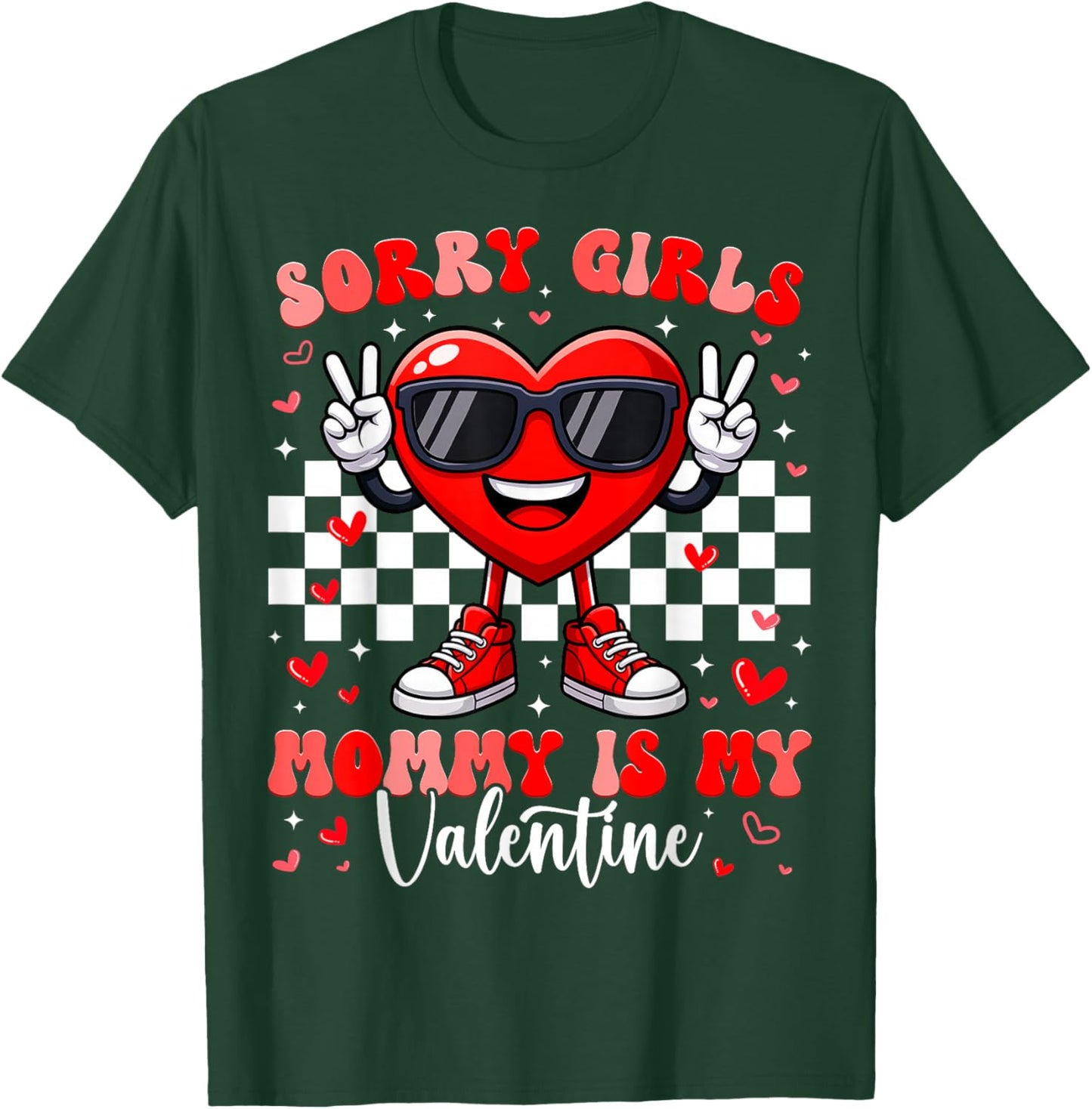 Funny Heart Peace Sign Outfit Toddler Boy Valentine T-Shirt - T-Shirt | Forest