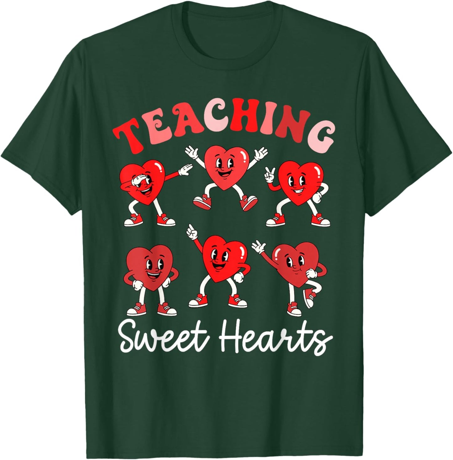 Funny Sweet Hearts Valentines Day for Teacher Kid Boys Girls T-Shirt - T-Shirt | Forest