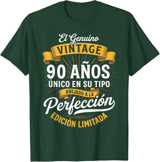 Vintage 90th Birthday Men Funny 90 Birthday Spanish T-Shirt - T-Shirt | Forest