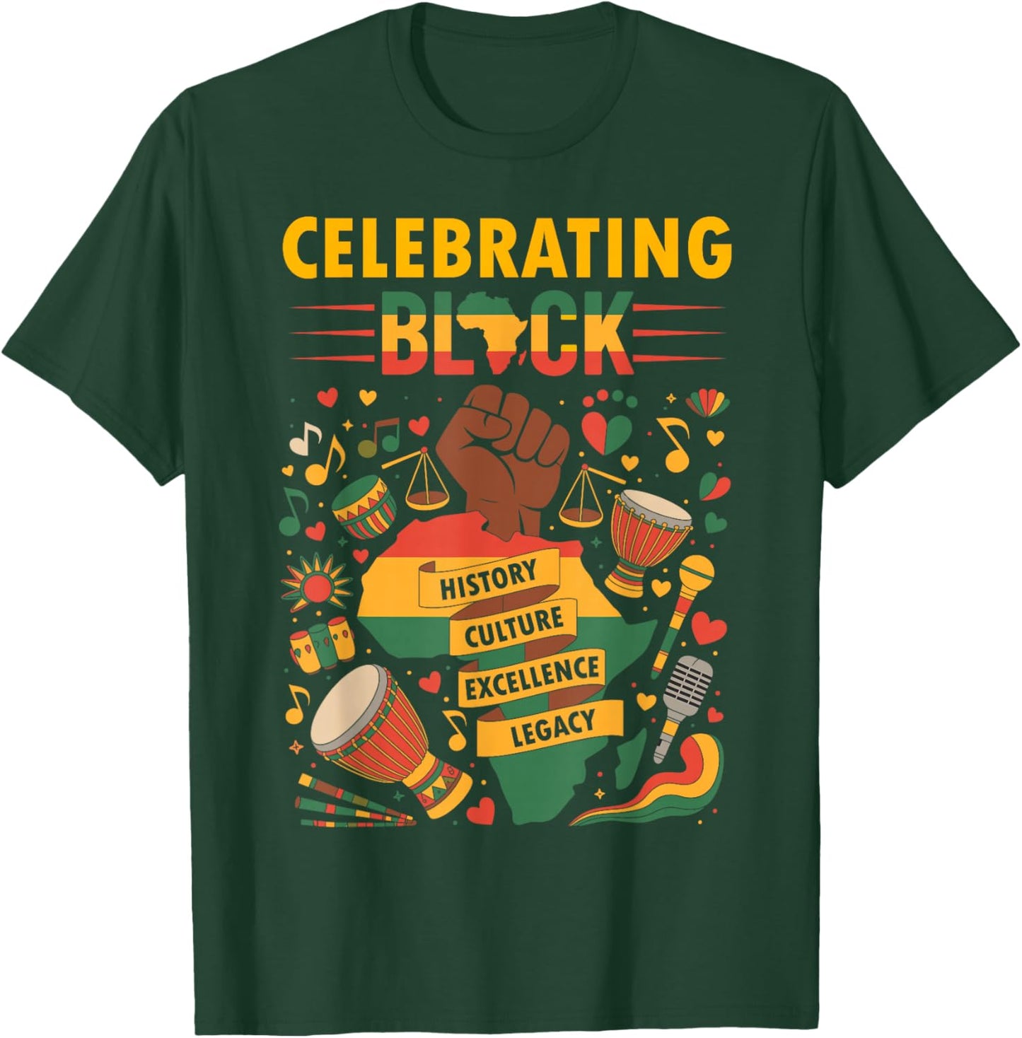 Celebrating Black History Month African American History T-Shirt - T-Shirt | Forest