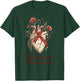 Heart Disease Awareness Warrior Anatomical Floral Ribbon T-Shirt - T-Shirt | Forest