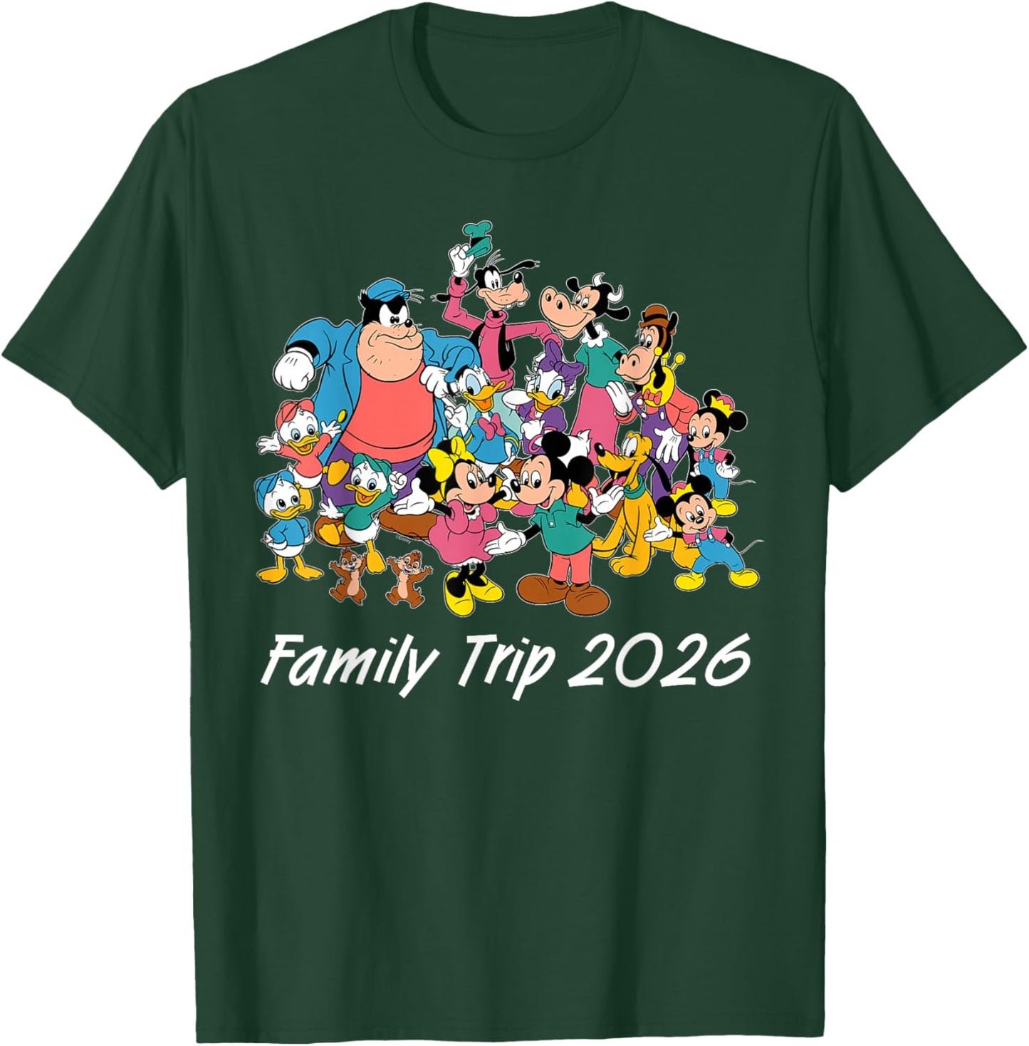 Disney Classic Characters Family Trip 2026 Matching Vacation T-Shirt - T-Shirt | Forest