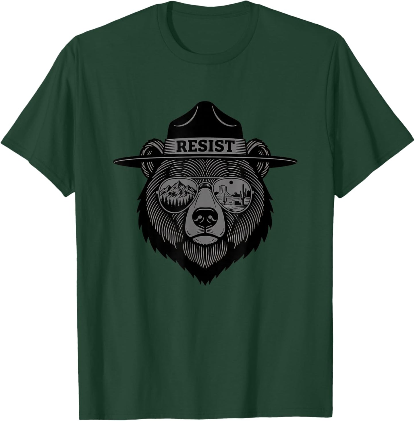 Resist Ranger Hat Sunglasses Nature Outdoors T-Shirt - T-Shirt | Forest