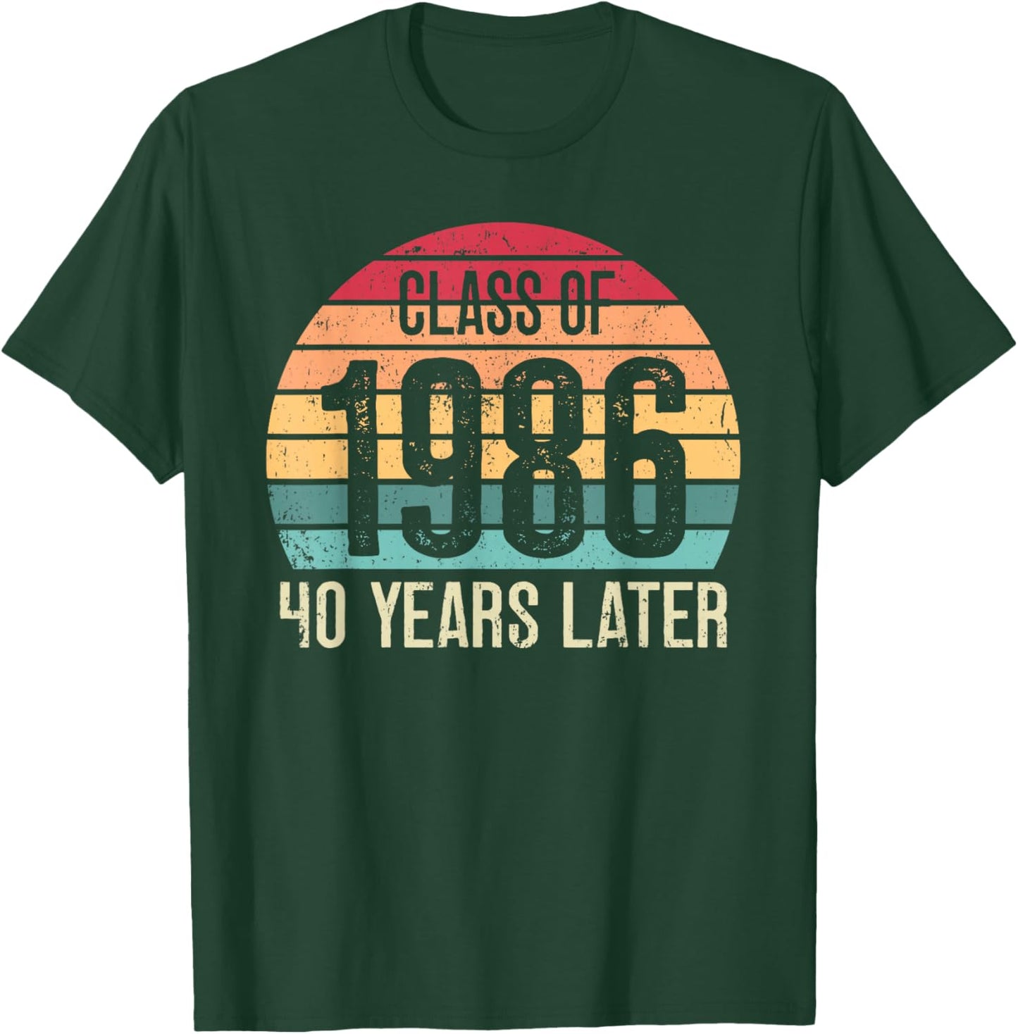 Vintage Class of 1986 40 Year 40th High School Reunion T-Shirt - T-Shirt | Forest