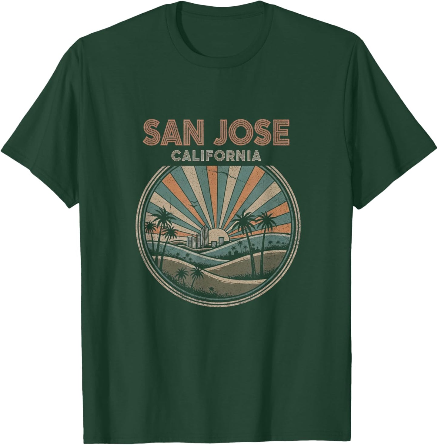 Vintage San Jose California Art Design T-Shirt - T-Shirt | Forest