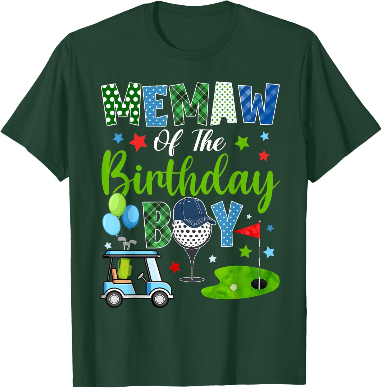 Memaw of The Birthday Boy Golf Sport Lover T-Shirt - T-Shirt | Forest