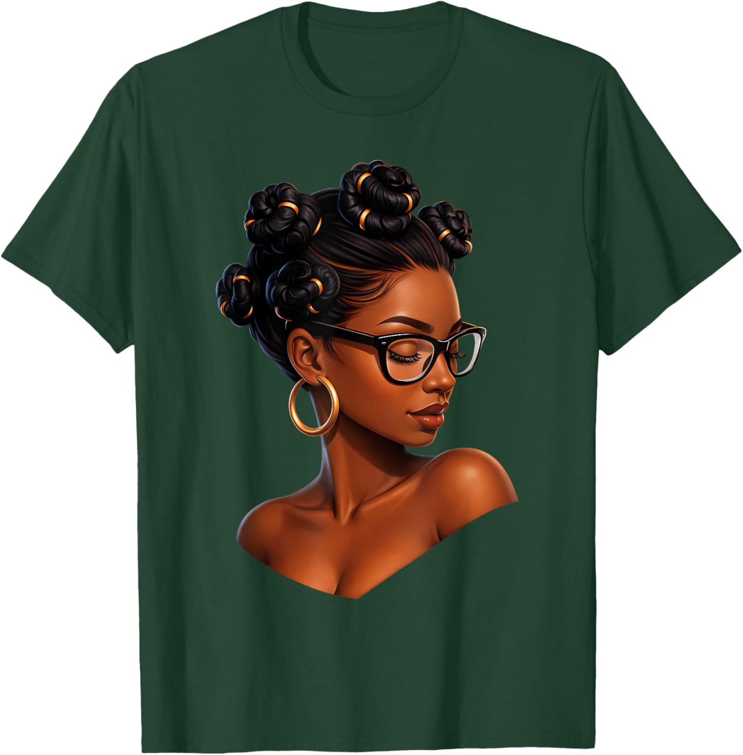 Melanin Afro Woman African American Black History Month T-Shirt - T-Shirt | Forest