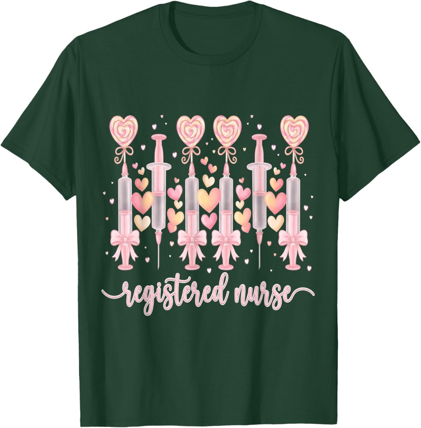 Healthcare Heart Registered Nurse RN Valentines Nurses T-Shirt - T-Shirt | Forest