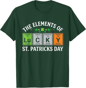 Elements of Lucky St. Patrick’s Day Funny Chemistry T-Shirt - T-Shirt | Forest