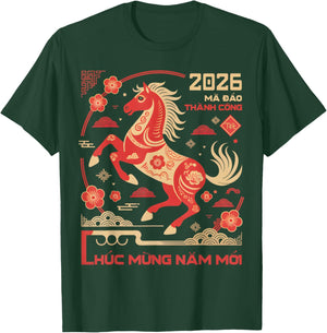 TET 2026 Year of The Horse Vietnamese Lunar New Year 2026 T-Shirt - T-Shirt | Forest