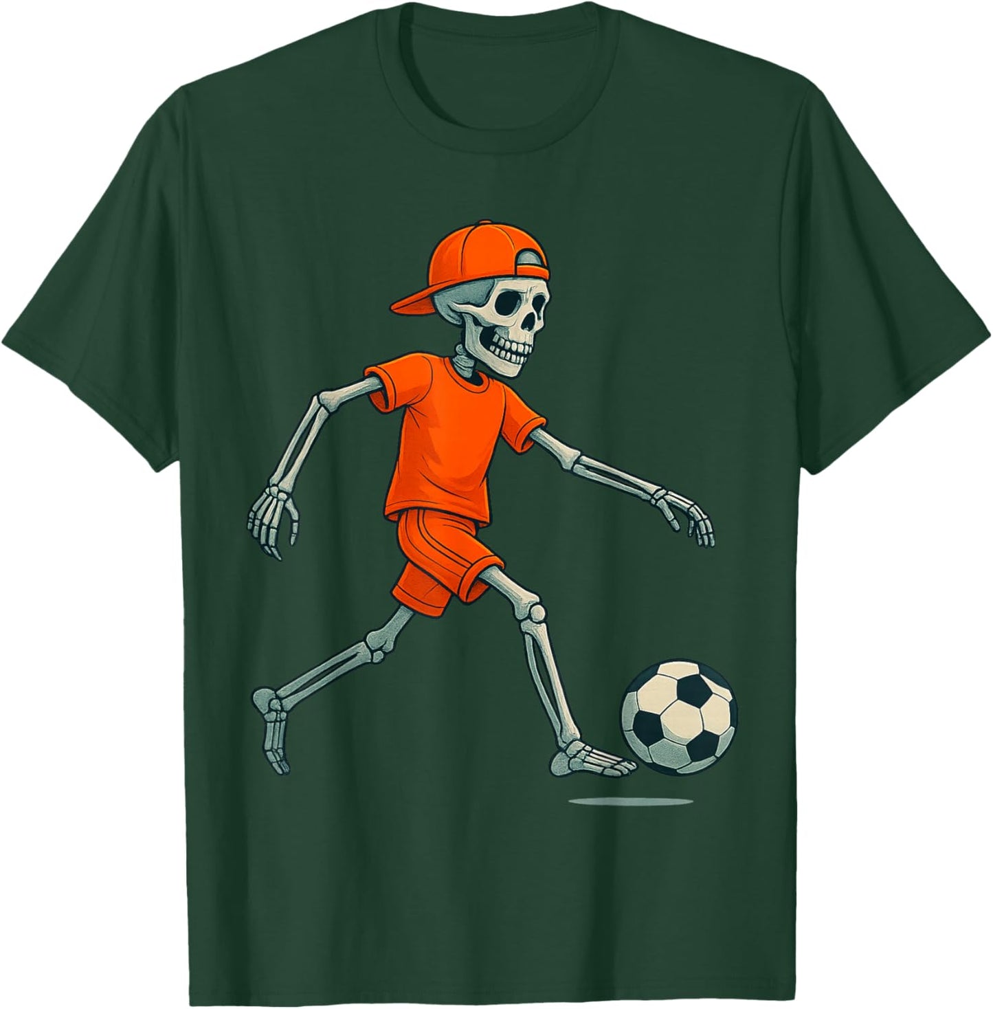 Skeleton Soccer Halloween Costume Funny Football Men Boys T-Shirt - T-Shirt | Forest
