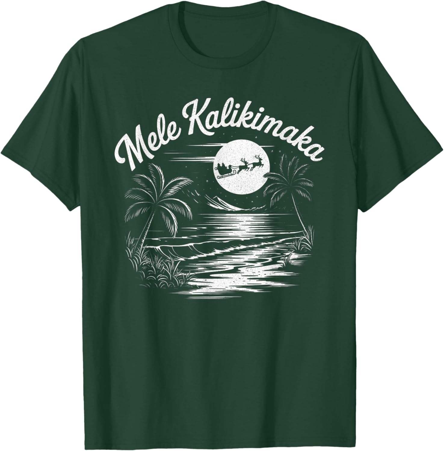 Mele Kalikimaka Christmas Hawaii Beach Hawaiian Santa Surf T-Shirt - T-Shirt | Forest