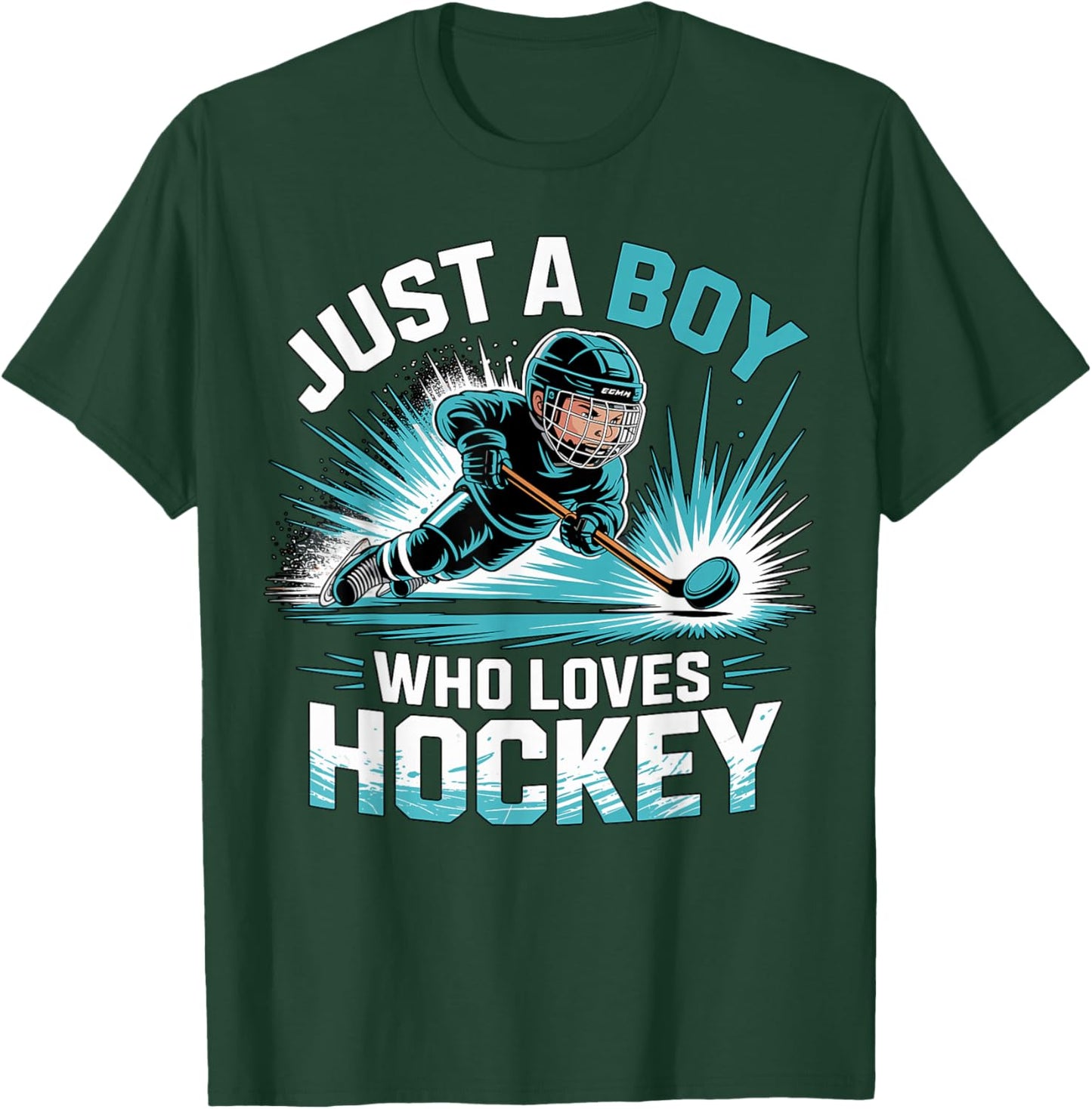 Just A Boy Who Loves Hockey T-Shirt - T-Shirt | Forest