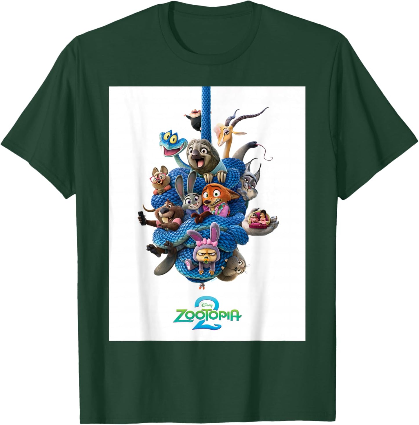 Disney Zootopia 2 Gary De'Snake Tangle Official Poster Art T-Shirt - T-Shirt | Forest