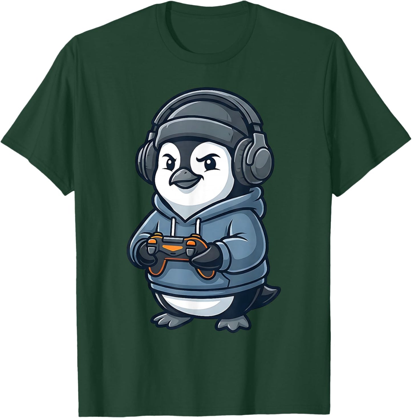 Funny Penguin Gaming Video Games Animal Gamer Kids T-Shirt - T-Shirt | Forest