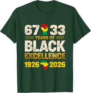 100 Years of Black Excellence African American Pride Art T-Shirt - T-Shirt | Forest