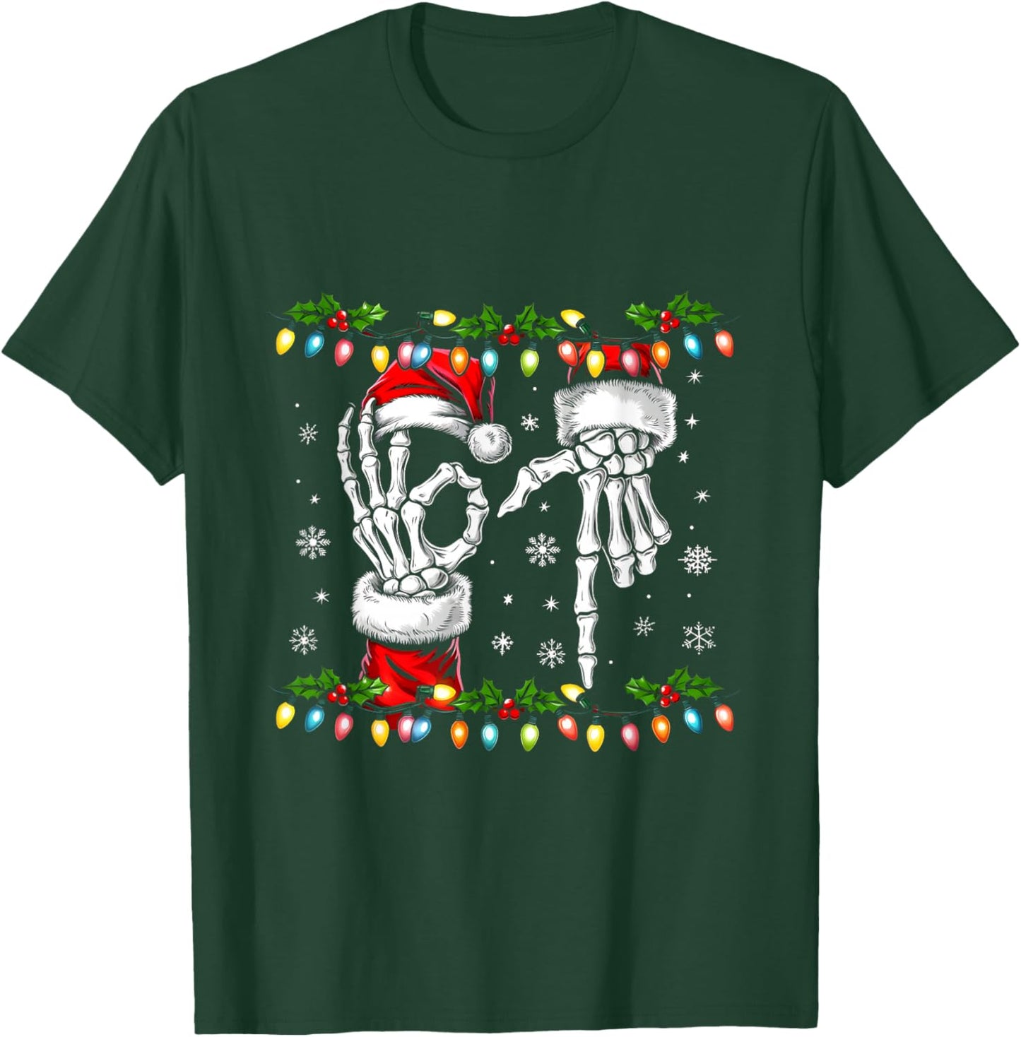 Funny Christmas Six Seven Viral Meme Trendy 6 7 Couples T-Shirt - T-Shirt | Forest