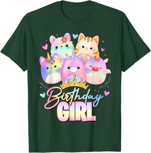 Cute Birthday Girl Squish Squad Funny Birthday Party Costume T-Shirt - T-Shirt | Forest