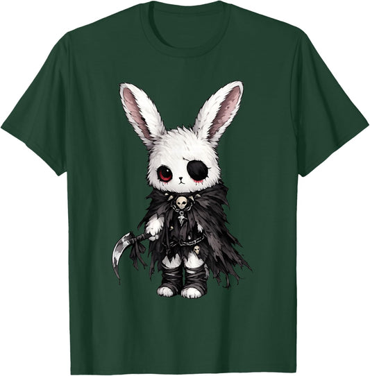Creepy Cute Kawaii Bunny Horror Aesthetic Goth Rabbit T-Shirt - T-Shirt | Forest